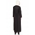 Royal embroidery abaya with pintucks- Black